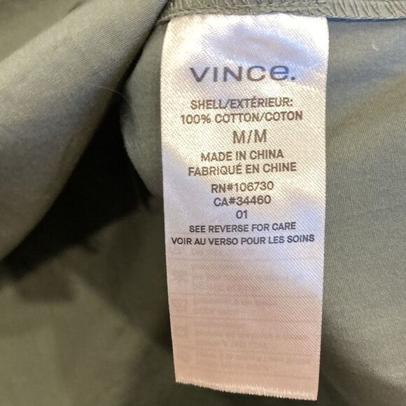 Vince Grey 100% Cotton poplin deep Vee Dolman Sleeve Pocket mini dress size med - Picture 7 of 11